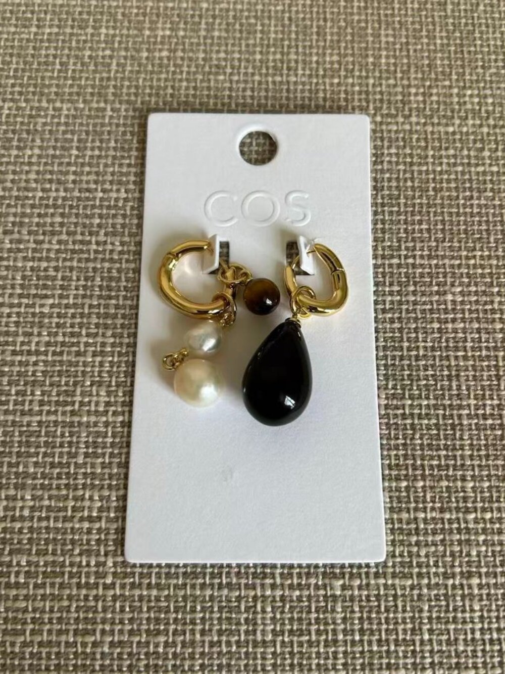 COS Twisted Hoop Charm Earrings - Gold - Picture 4 of 4